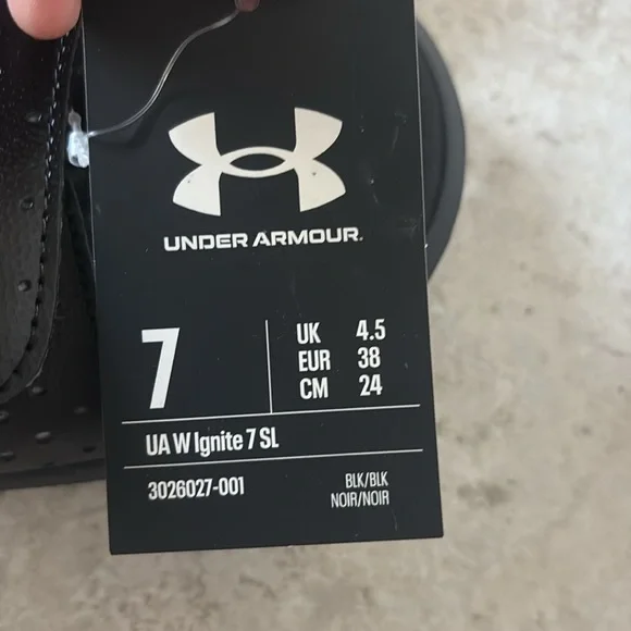 Under Armour Black Slide Sandals with Logo - Picture 3 of 4